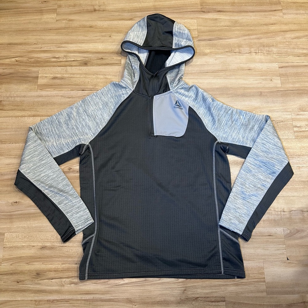 Reebok Apex Max 1/4 Zip Athletic Training Hooded Sweatshirt Size Medium